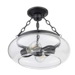 Deals 🧨 Patriot Lighting® Harlee Matte Black 2-Light Semi-Flush Mount Ceiling Light 😉 -Patriot Light Store 20719 C