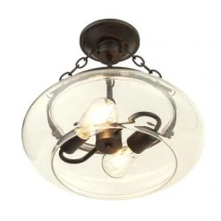 Deals 🧨 Patriot Lighting® Harlee Matte Black 2-Light Semi-Flush Mount Ceiling Light 😉 -Patriot Light Store 20719 E