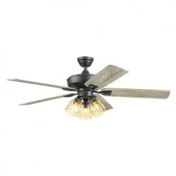 New 😉 Patriot Lighting™ Madeline 52" Matte Black Indoor LED Ceiling Fan 🌟 -Patriot Light Store 20768 3550111 Persp2 LightOn A