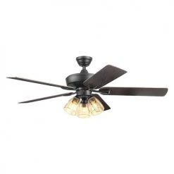 New 😉 Patriot Lighting™ Madeline 52" Matte Black Indoor LED Ceiling Fan 🌟 -Patriot Light Store 20768 3550111 Persp2 LightOn B