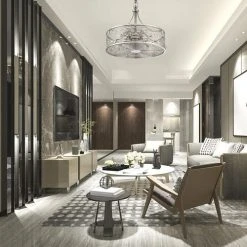 Best Sale ✨ Patriot Lighting™ Urbaine 24" Polished Nickel Fandelier ✔️ -Patriot Light Store 31035 019 LW