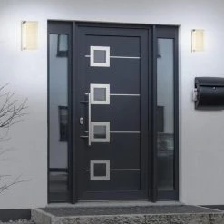 New ⌛ Patriot Lighting® Paradiso Satin Nickel Integrated LED Outdoor Wall Light ⌛ -Patriot Light Store 34137 017 L1