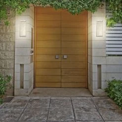 Best Sale ✔️ Patriot Lighting® Paradiso Satin Nickel Integrated LED Outdoor Wall Light 😉 -Patriot Light Store 34138 014 L1