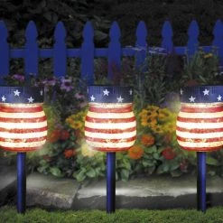 Brand new 🛒 Patriot Lighting® Solar Integrated LED Patriotic Jar Landscape Light ✔️ -Patriot Light Store 343 9105 P AP