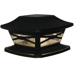 Best Sale 😉 Patriot Lighting® Solar Integrated LED Crosby Bronze Post Cap Landscape Light ❤️ -Patriot Light Store 3431438 Fusion24995 lit