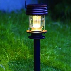Best reviews of ❤️ Patriot Lighting® Solar Integrated LED Lignite Hanging Landscape Light 💯 -Patriot Light Store 3434449 night2