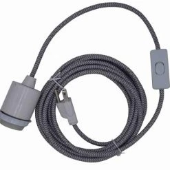 Cheapest 🥰 Patriot Lighting 15-1/2' Hanging Gray Textile Pendant Light Cord Kit 🧨