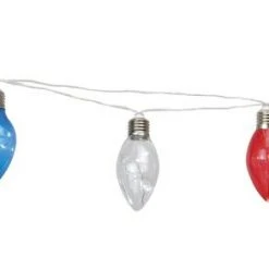 New 😀 Patriot Lighting® 10' 8" 10-Light Red White Blue Patriotic Fairy String Light 😀