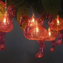 Best Pirce 😉 Patriot Lighting® 12' 5-1/2" 10-Light Flamingo Solar-Powered LED String Light ✔️ -Patriot Light Store 3460656 ALT1
