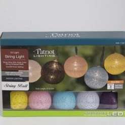 Discount ⌛ Patriot Lighting® 6' 10-5/8" 10-Light Battery-Powered Cotton Ball String Light 👏 -Patriot Light Store 3461142 Alt1