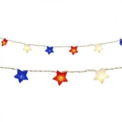 Discount 😀 Patriot Lighting® 8' 8" Red White And Blue Stars LED String Light ✨ -Patriot Light Store 3461162 FV 2