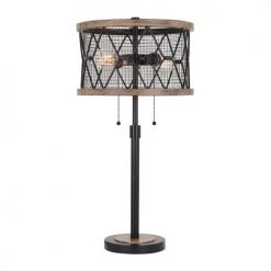 Discount 👏 Patriot Lighting® Elegant Home Bodhi Black & Replica Wood Table Lamp 🧨 -Patriot Light Store 3472361 Alt1