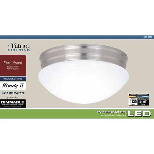 Best Pirce ❤️ Patriot Lighting® Brady II Brushed Nickel Integrated LED Flush Mount Ceiling Light 👏 10 Best Pirce ❤️ Patriot Lighting® Brady II Brushed Nickel Integrated LED Flush Mount Ceiling Light 👏 - Image 8