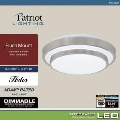 Cheapest ❤️ Patriot Lighting® Helos Satin Nickel LED Flush Mount Ceiling Light ✔️ -Patriot Light Store 3482120 Alt7