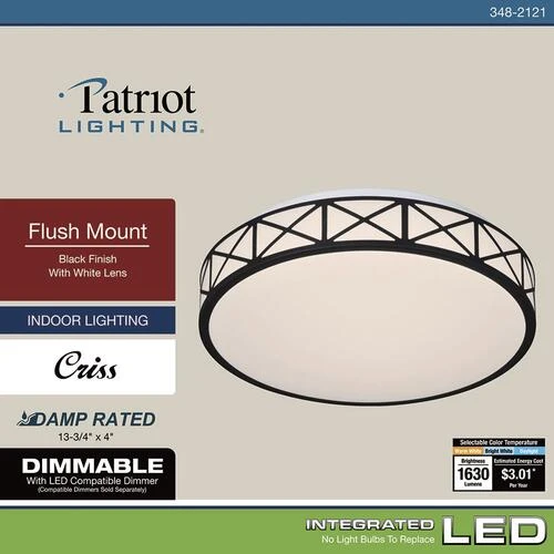 Top 10 ⌛ Patriot Lighting® Criss Black Integrated LED Flush Mount Ceiling Light 🎁 10 Top 10 ⌛ Patriot Lighting® Criss Black Integrated LED Flush Mount Ceiling Light 🎁 - Image 8