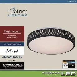 Deals 👏 Patriot Lighting® Pixel Black Integrated LED Flush Mount Ceiling Light 🥰 17 Deals 👏 Patriot Lighting® Pixel Black Integrated LED Flush Mount Ceiling Light 🥰 -Patriot Light Store 3482122 Alt7