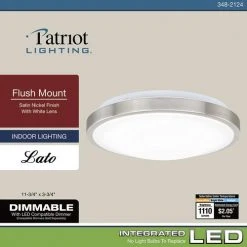 Best reviews of 🥰 Patriot Lighting® Lato Satin Nickel Integrated LED Flush Mount Ceiling Light ✨ -Patriot Light Store 3482124 Alt7