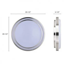 Budget 🛒 Patriot Lighting® Helos 20-1/2" Satin Nickel LED Flush Mount Ceiling Light 🎁 -Patriot Light Store 3482127 Alt4