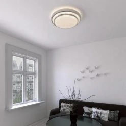 Budget 🛒 Patriot Lighting® Helos 20-1/2" Satin Nickel LED Flush Mount Ceiling Light 🎁 -Patriot Light Store 3482127 Alt5