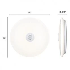 Top 10 🎁 Patriot Lighting® Clef White Integrated LED Bluetooth® Speaker Flush Mount Ceiling Light ⭐ -Patriot Light Store 3482128 Alt3