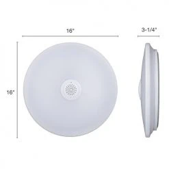 Top 10 🎁 Patriot Lighting® Clef White Integrated LED Bluetooth® Speaker Flush Mount Ceiling Light ⭐ -Patriot Light Store 3482128 Alt4