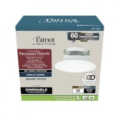 Best Pirce ❤️ Patriot Lighting® 4" 60-in-1 LED Recessed Retrofit Downlight 👍 -Patriot Light Store 349 1385 Box