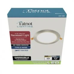 Best reviews of ✔️ Patriot Lighting® 6-7/8" LED Brushed Nickel Ultra-Thin Downlight ⭐ 9 Best reviews of ✔️ Patriot Lighting® 6-7/8" LED Brushed Nickel Ultra-Thin Downlight ⭐ -Patriot Light Store 349 1393 Box