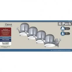 Cheapest 🎁 Patriot Lighting® 6" New Construction Airtight Recessed Light Housing With Baffle Trim - 4 Pack 🎁 -Patriot Light Store 3492920 Alt3