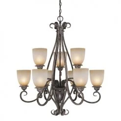 Best reviews of 💯 Patriot Lighting® Mont Blanc 9-Light Aztec Bronze Chandelier ⭐