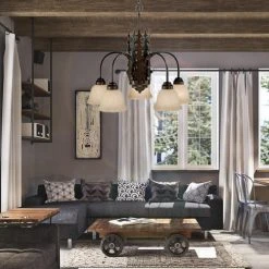 Outlet ⌛ Patriot Lighting® Bryce 5-Light Burnished Bronze Chandelier 😍 -Patriot Light Store 351 8011 IU