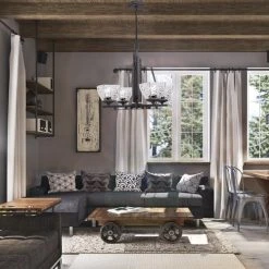 Budget 🎁 Patriot Lighting® Hakley 4-Light Textured Bronze Chandelier ⌛ -Patriot Light Store 351 8381 IU