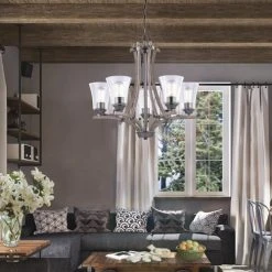 Best reviews of ⌛ Patriot Lighting® Elegant Home Collette 5-Light Distressed Faux Wood & Brushed Pewter Chandelier ✨ -Patriot Light Store 351 8467 IU