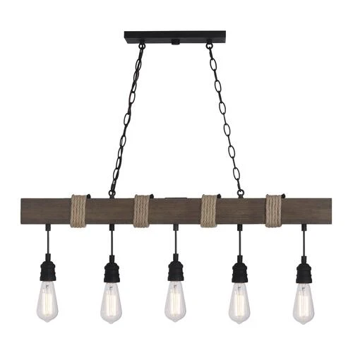 Cheapest ⭐ Patriot Lighting® Joyce Natural Wood And Black 5-Light Island Light 💯 8 Cheapest ⭐ Patriot Lighting® Joyce Natural Wood And Black 5-Light Island Light 💯 - Image 6