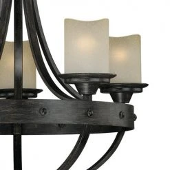 Flash Sale 🛒 Patriot Lighting® Lancaster 5-Light Black Walnut Chandelier 😉 -Patriot Light Store 351 9575 FG