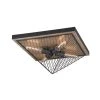 Deals 🌟 Patriot Lighting® Rochester Black Iron & Burnished Oak 4-Light Flush Mount Ceiling Light ❤️ -Patriot Light Store 351 9585 P