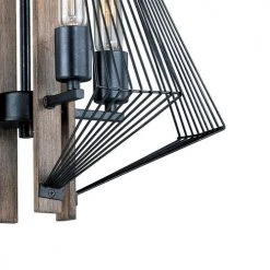 Hot Sale ✔️ Patriot Lighting® Rochester 4-Light Black Iron & Brunished Oak Chandelier ✨ -Patriot Light Store 351 9586 FG