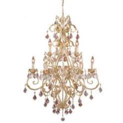 Best Sale 💯 Patriot Lighting® Newcastle 9-Light Gilded White Gold Chandelier ⭐