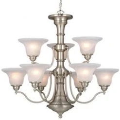 Buy ⌛ Patriot Lighting® Standford 9-Light Brushed Nickel Chandelier 🛒