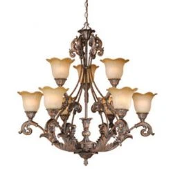 Budget 🥰 Patriot Lighting® Seville 9-Light Aged Bronze Chandelier 🧨