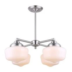 Coupon 😉 Patriot Lighting® Castlefield Brushed Nickel 4 Light Chandelier 🔥