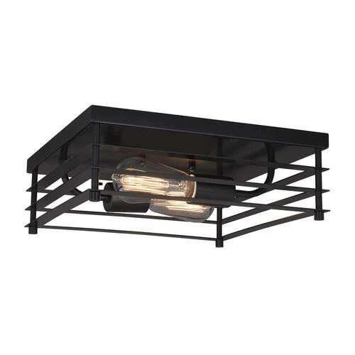 Outlet 👏 Patriot Lighting® Gaven Matte Black 2-Light Flush Mount Ceiling Light - 2 Pack ❤️ 3 Outlet 👏 Patriot Lighting® Gaven Matte Black 2-Light Flush Mount Ceiling Light - 2 Pack ❤️