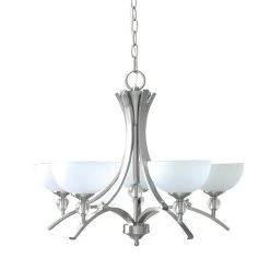 Outlet 💯 Patriot Lighting® Chantelle 5-Light Satin Nickel Chandelier 🧨