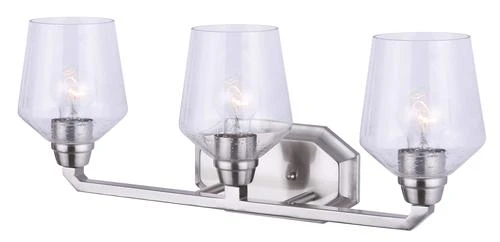 New 👏 Patriot Lighting® Caylon Brushed Nickel 3-Light Vanity Light 🔥 3 New 👏 Patriot Lighting® Caylon Brushed Nickel 3-Light Vanity Light 🔥