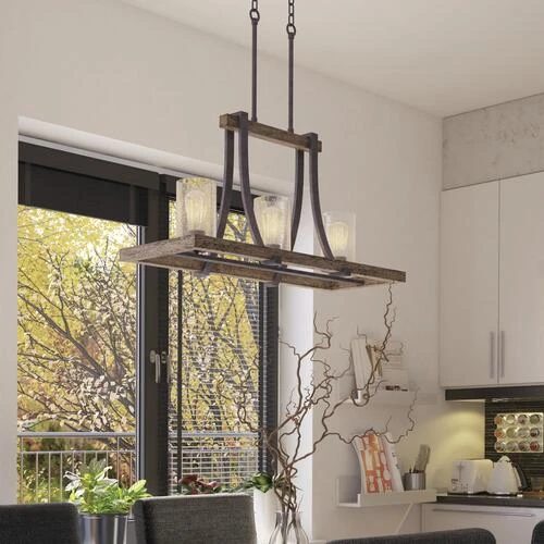 Flash Sale 👍 Patriot Lighting® Elegant Home Brooklyn Natural Iron & Distressed Faux Wood 3 Light Island Light 💯 7 Flash Sale 👍 Patriot Lighting® Elegant Home Brooklyn Natural Iron & Distressed Faux Wood 3 Light Island Light 💯 - Image 5