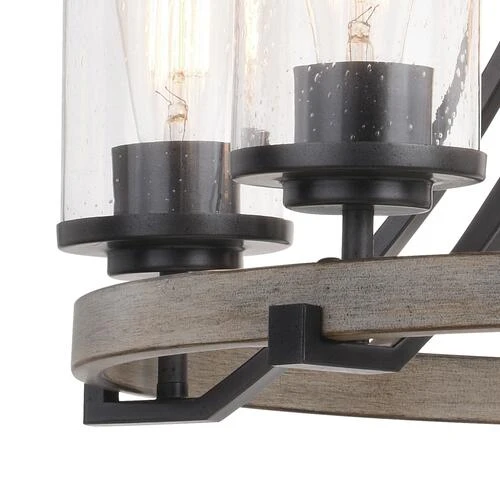 Wholesale 🧨 Patriot Lighting® Elegant Home Brooklyn 5-Light Natural Iron & Distressed Faux Wood Chandelier 🔔 5 Wholesale 🧨 Patriot Lighting® Elegant Home Brooklyn 5-Light Natural Iron & Distressed Faux Wood Chandelier 🔔 - Image 3