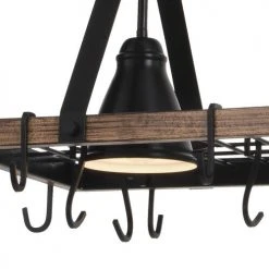 Best deal 😍 Patriot Lighting® Elegant Home Bodhi Black & Replica Wood 2 Light Pot Rack Island Light 🛒 -Patriot Light Store 3518372 Alt3