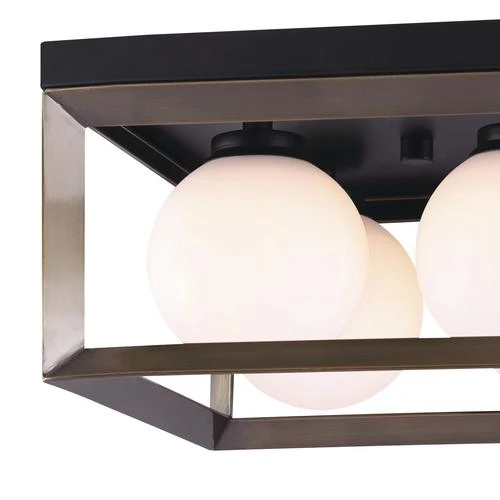 Cheap ⭐ Patriot Lighting® Ottilee Matte Black & Gold 4-Light Flush Mount Ceiling Light 😉 4 Cheap ⭐ Patriot Lighting® Ottilee Matte Black & Gold 4-Light Flush Mount Ceiling Light 😉 - Image 2