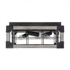 Best Pirce ❤️ Patriot Lighting® Elegant Home Levon Faux Wood & Black 3-Light Flush Mount Ceiling Light 😉 -Patriot Light Store 3518468 Alt1