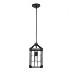 Buy 🥰 Patriot Lighting® Elegant Home Levon Weathered Gray Faux Wood & Black 1-Light Mini Pendant ✨ -Patriot Light Store 3518470 Alt2
