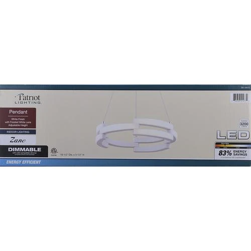 Best deal ⌛ Patriot Lighting® Zane White Integrated LED Pendant ⌛ 6 Best deal ⌛ Patriot Lighting® Zane White Integrated LED Pendant ⌛ - Image 4